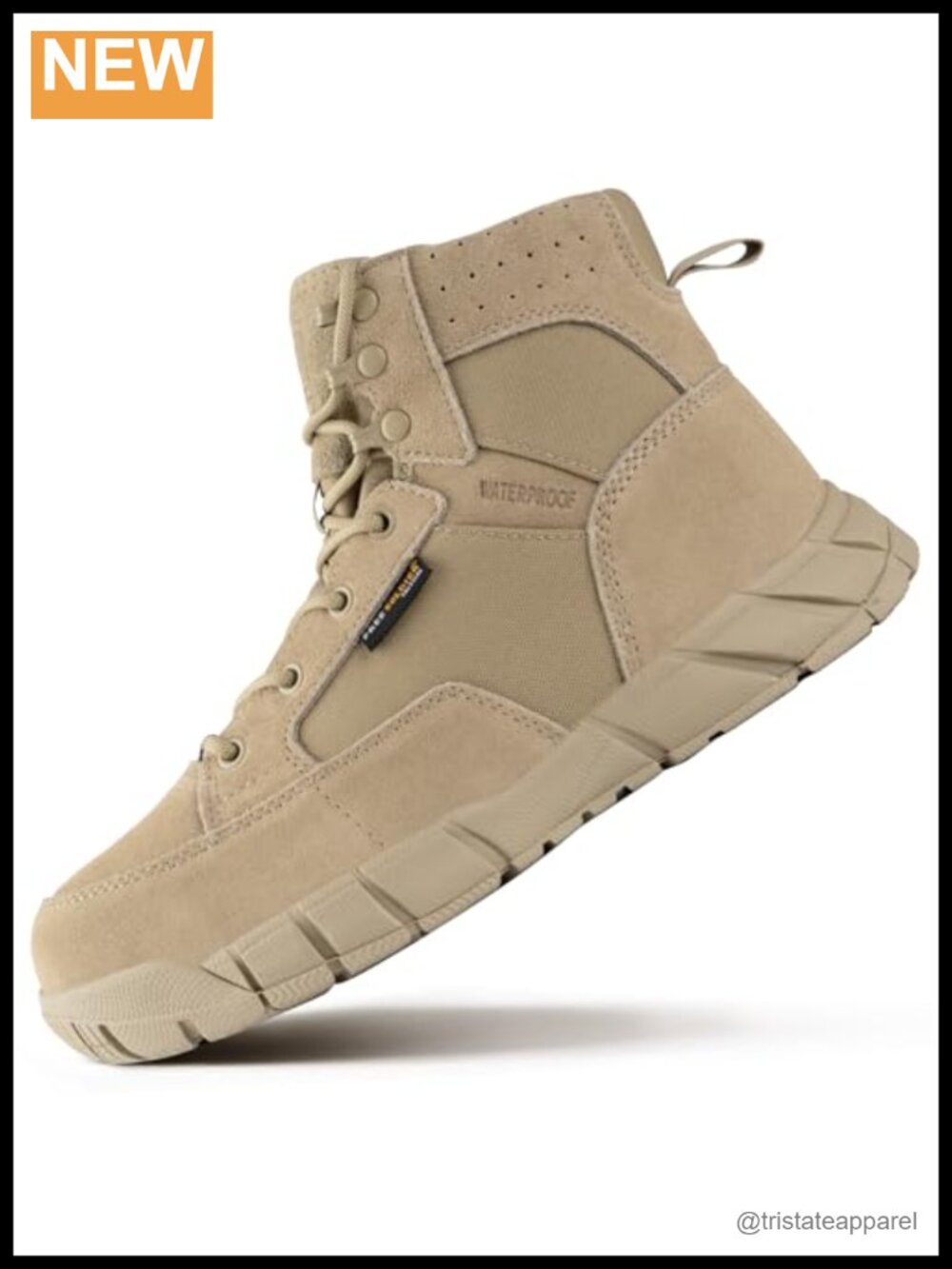 FREE SOLDIER Men's Suede Leather Waterproof Work Boots 6 Inch Hiking Boots